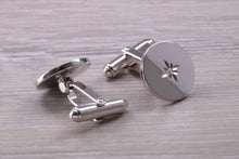 Load image into Gallery viewer, Natural Diamond set Gentleman&#39;s Cufflinks. made from solid sterling silver, traditional cufflinks with swivel back fittings.