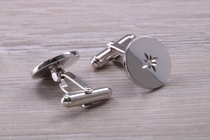Natural Diamond set Gentleman's Cufflinks. made from solid sterling silver, traditional cufflinks with swivel back fittings.