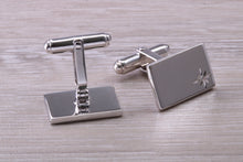 Load image into Gallery viewer, Natural Diamond set Gentleman&#39;s Cufflinks. made from solid sterling silver, traditional cufflinks with swivel back fittings.