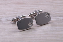 Load image into Gallery viewer, Natural Diamond set Gentleman's Cufflinks. made from solid sterling silver, traditional cufflinks with swivel back fittings.