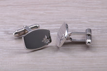 Load image into Gallery viewer, Natural Diamond set Gentleman's Cufflinks. made from solid sterling silver, traditional cufflinks with swivel back fittings.