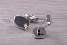 Load image into Gallery viewer, Natural Diamond set Gentleman's Cufflinks. made from solid sterling silver, traditional cufflinks with swivel back fittings.