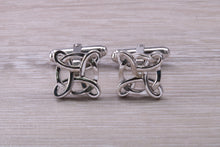 Load image into Gallery viewer, Gentleman&#39;s Cufflinks. Patterned square profile, made from solid sterling silver traditional cufflinks with swivel back fittings.