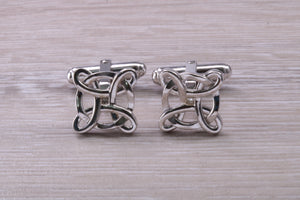 Gentleman's Cufflinks. Patterned square profile, made from solid sterling silver traditional cufflinks with swivel back fittings.