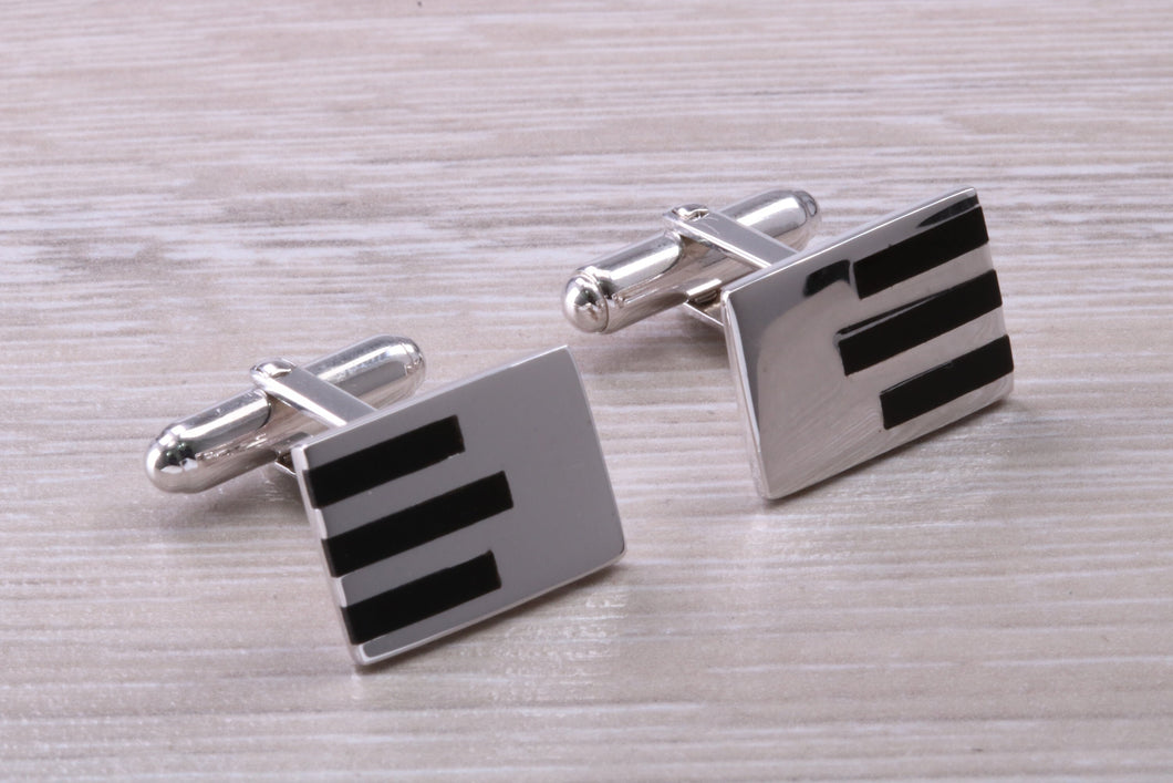 Natural Black Onyx set Gentleman's Cufflinks. made from solid sterling silver, traditional cufflinks with swivel back fittings.