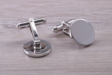 Load image into Gallery viewer, Gentleman's Cufflinks. Round profile, made from solid sterling silver traditional cufflinks with swivel back fittings.