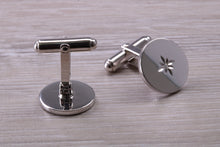 Load image into Gallery viewer, Natural Diamond set Gentleman&#39;s Cufflinks. made from solid sterling silver, traditional cufflinks with swivel back fittings.