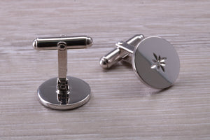 Natural Diamond set Gentleman's Cufflinks. made from solid sterling silver, traditional cufflinks with swivel back fittings.