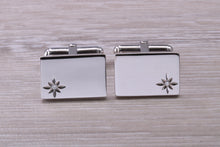 Load image into Gallery viewer, Natural Diamond set Gentleman&#39;s Cufflinks. made from solid sterling silver, traditional cufflinks with swivel back fittings.
