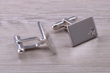 Load image into Gallery viewer, Natural Diamond set Gentleman&#39;s Cufflinks. made from solid sterling silver, traditional cufflinks with swivel back fittings.