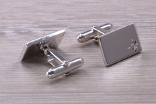 Load image into Gallery viewer, Natural Diamond set Gentleman&#39;s Cufflinks. made from solid sterling silver, traditional cufflinks with swivel back fittings.