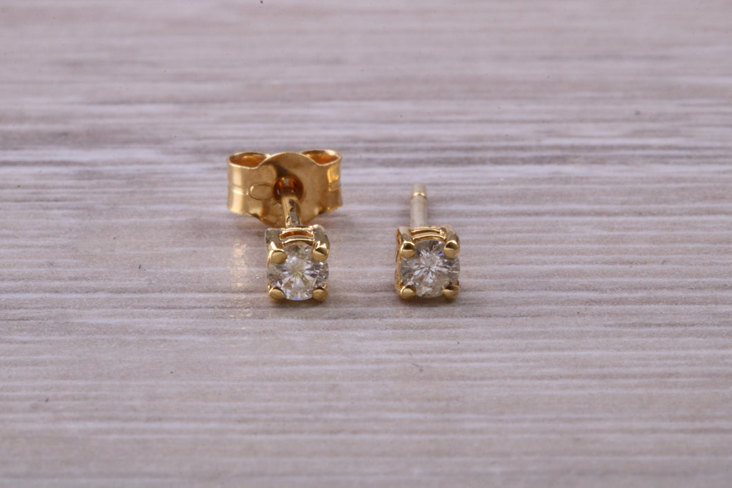 Simple Diamond Solitaire Stud Earrings