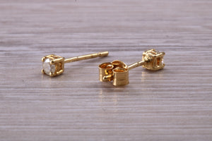 Simple Diamond Solitaire Stud Earrings