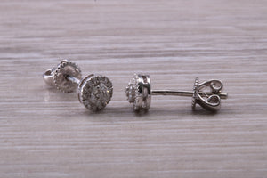 Diamond Cluster set White Gold Stud Earrings