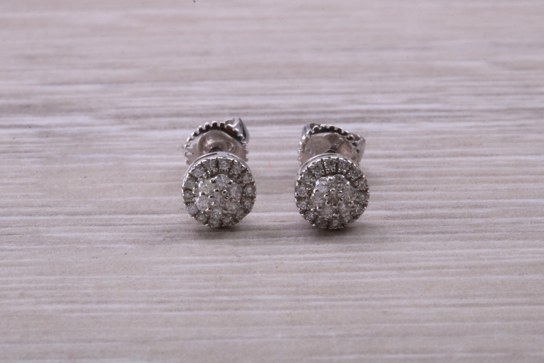 Diamond Cluster set White Gold Stud Earrings