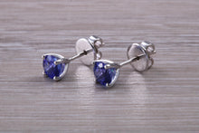 Load image into Gallery viewer, One carat AAA grade Tanzanite Stud Earrings
