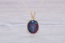 Load image into Gallery viewer, Very Fiery Natural Opal Yellow Gold Necklace