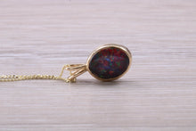 Load image into Gallery viewer, Very Fiery Natural Opal Yellow Gold Necklace