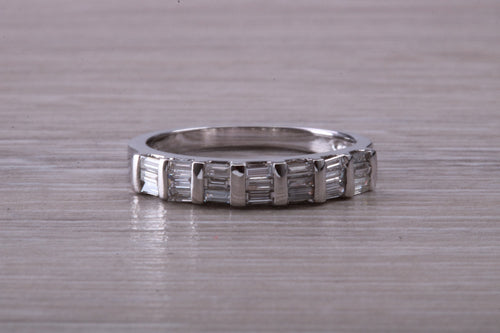 Stunning Baguette cut Diamond bar set Eternity Ring
