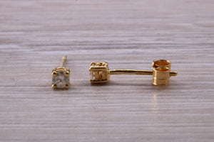 Simple Diamond Solitaire Stud Earrings