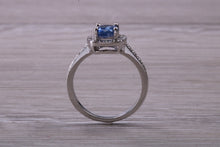 Load image into Gallery viewer, AAA Grade Tanzanite and Diamond Halo Ring