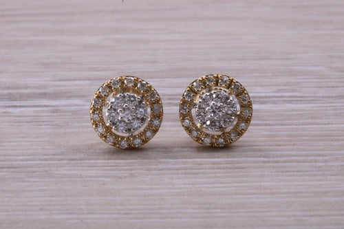 Half carat Diamond Cluster Stud Earrings