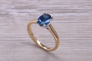 Stunning 1.50 carat Oval cut Royal Blue Sapphire Solitaire