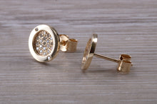 Load image into Gallery viewer, Diamond Cluster set Yellow Gold Stud Earrings