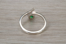 Load image into Gallery viewer, Sterling Silver Emerald C Z set Ring