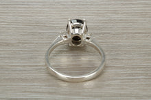 Load image into Gallery viewer, Sterling Silver Black and White C Z Ring