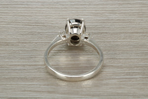 Sterling Silver Black and White C Z Ring