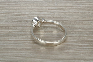 Sterling Silver White C Z Trilogy Ring