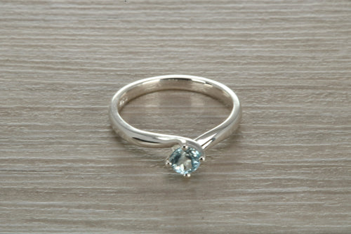 Natural Aquamarine Solitaire Ring