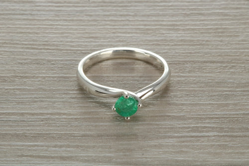 Natural Emerald Solitaire Ring