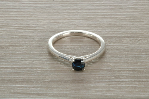 Natural Blue Sapphire Solitaire Ring