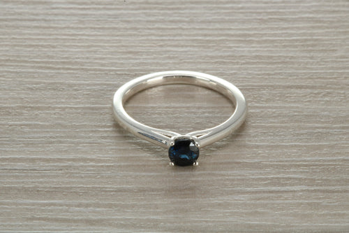 Natural Blue Sapphire Solitaire Ring