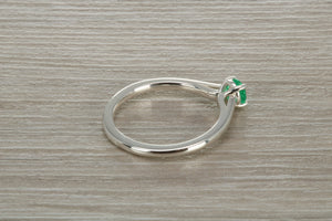 Natural Emerald Solitaire Ring