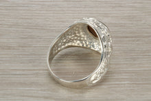 Load image into Gallery viewer, Gents Sterling Silver Tigers Eye set College Ring