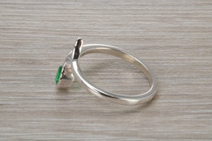 Sterling Silver Emerald C Z set Ring