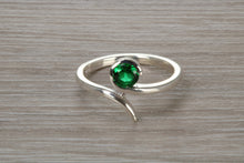 Load image into Gallery viewer, Sterling Silver Emerald C Z set Ring
