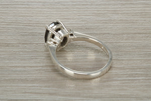 Sterling Silver Black and White C Z Ring