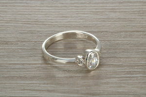 Sterling Silver White C Z Trilogy Ring