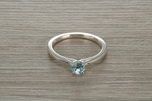 Natural Aquamarine Solitaire Ring