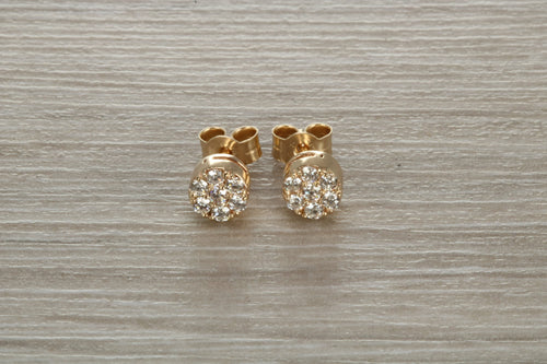 Diamond Cluster Stud Earrings