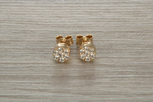 Load image into Gallery viewer, Diamond Cluster set Yellow Gold Stud Earrings