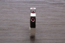 Load image into Gallery viewer, Three Natural Ruby Silver Band, Flat Profile Chunky Ring