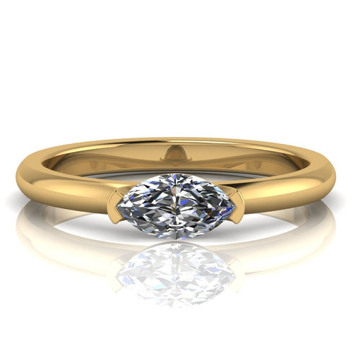 Half carat Certified Marquise cut Diamond Solitaire, Available in Gold or Platinum