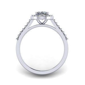 Oval cut Certified Natural Diamond Halo set Platinum or Gold Ring