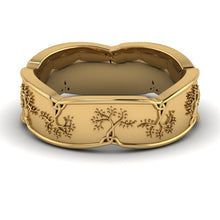 Load image into Gallery viewer, Tree of Life Band, 7 mm Wide, Available in White or Yellow Gold