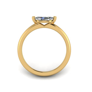 Marquise cut One carat Moissanite Diamond Solitaire, Choice of Platinum or Yellow Gold